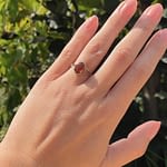 tweedehands gouden citrien ring rubover