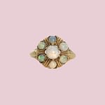 vintage ring met opaal cluster