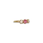 gouden trilogie ring roze saffier vintage