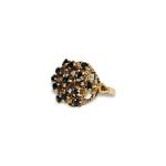 vintage saffier ornate ring cluster bloem