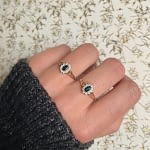 saffier cluster ringen van goud karaat