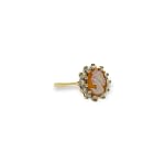 vintage cameo ring zaadparels cluster