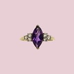 vintage ring amethist markies geslepen