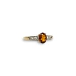 vintage ring oranje citrien 9k goud