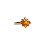 gouden ring bloem cluster granaat oranje stenen