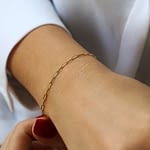 paperclip armband karaat goud