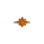 vintage cluster ring oranje bloem granaat