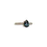 vintage ring blue topaz saffier 9k goud