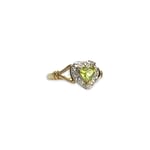 vintage cluster ring peridoot diamant hart