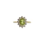 vintage cluster ring peridoot groen