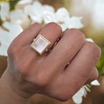 vintage ring parelmoer en diamant