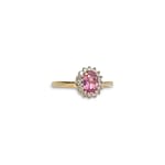 vintage ring roze steen en diamant