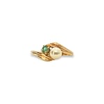 vintage ring smaragd parel 18k