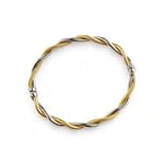 bangle wit en geel goud gedraaid design