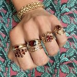 vintage ringen van goud en granaat
