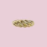 vintage croissant ring goud