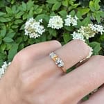 vintage ring gele saffier en diamant vleugels