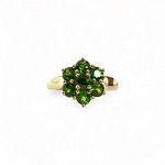 vintage ring chrome diopside cluster goud
