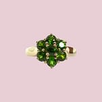 vintage ring cluster chrome diopside