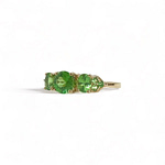 vintage ring granaat groen goud