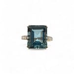 tweedehands vintage ring topaas en diamant