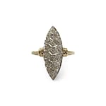 vintage art deco ring diamant pave goud
