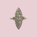 vintage diamant pave zegel ring 9 karaat goud