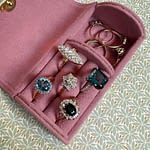 vintage tweedehands ringen met diamant en topaas