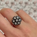 gouden ring met diamant en saffier cocktail ring