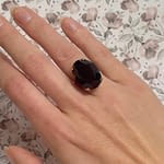 vintage ring grote rookkwarts 9 karaat goud