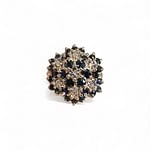 vintage ring saffier en diamant bloem cluster goud