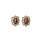 vintage amethist studs 9k goud