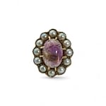 vintage ring amethist cabochon zaadparels cluster