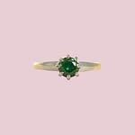 vintage ring groene granaat 18 karaat goud