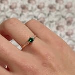 vintage ring groene granaat 18 karaat geelgoud
