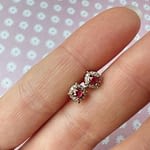 vintage robijn en diamant oorknopjes sieradenmeisje