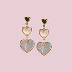 vintage oorbellen parelmoer hart 9 karaat goud