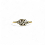 vintage diamant ring art deco platina en 18k goud
