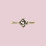 vintage platina diamant ring cluster 18k