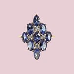 vintage ring tanzaniet cluster