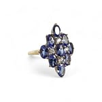 vintage tanzaniet ring ruit vorm