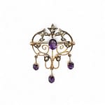 antieke_broche_amethist_zaadparels_9k_goud antieke broche amethist en zaadparels 9k goud