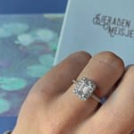 zirkonia cluster ring witgoud 9 karaat