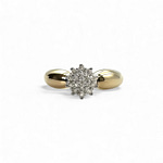 diamant cluster ring ster 9k goud