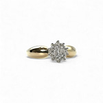 gouden ring met diamant cluster ster 0.13 ct