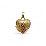 hart locket roos gravure 9 karaat goud