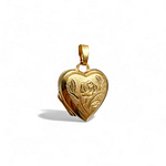 hart locket roos gravure 9k goud