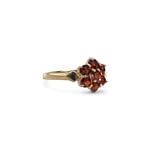 vintage gouden ring granaat cluster bloem