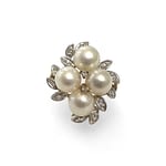 vintage ring parel en diamant cluster goud