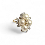 vintage ring parel en diamant cluster 9k goud